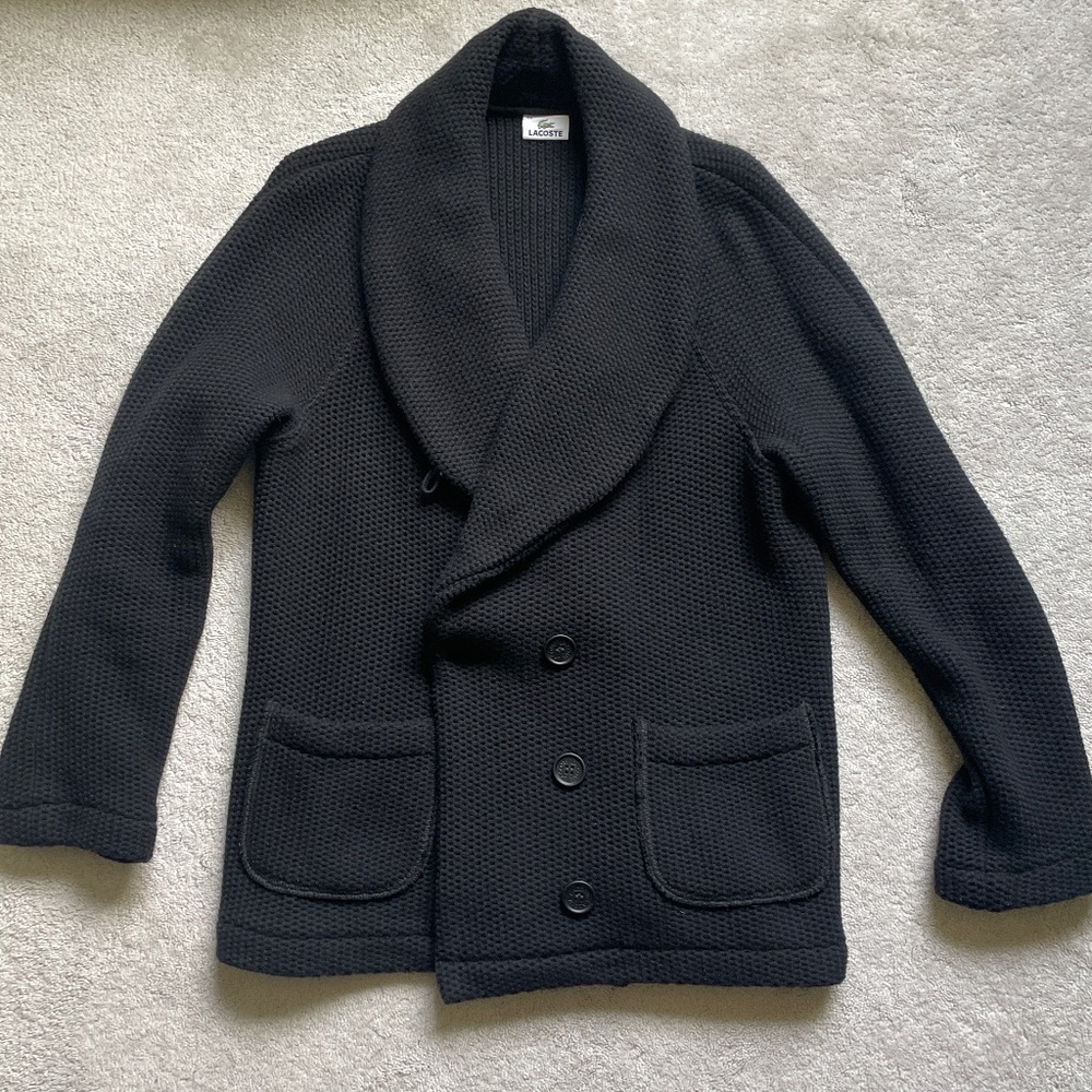 Lacoste double-breasted wool cardigan